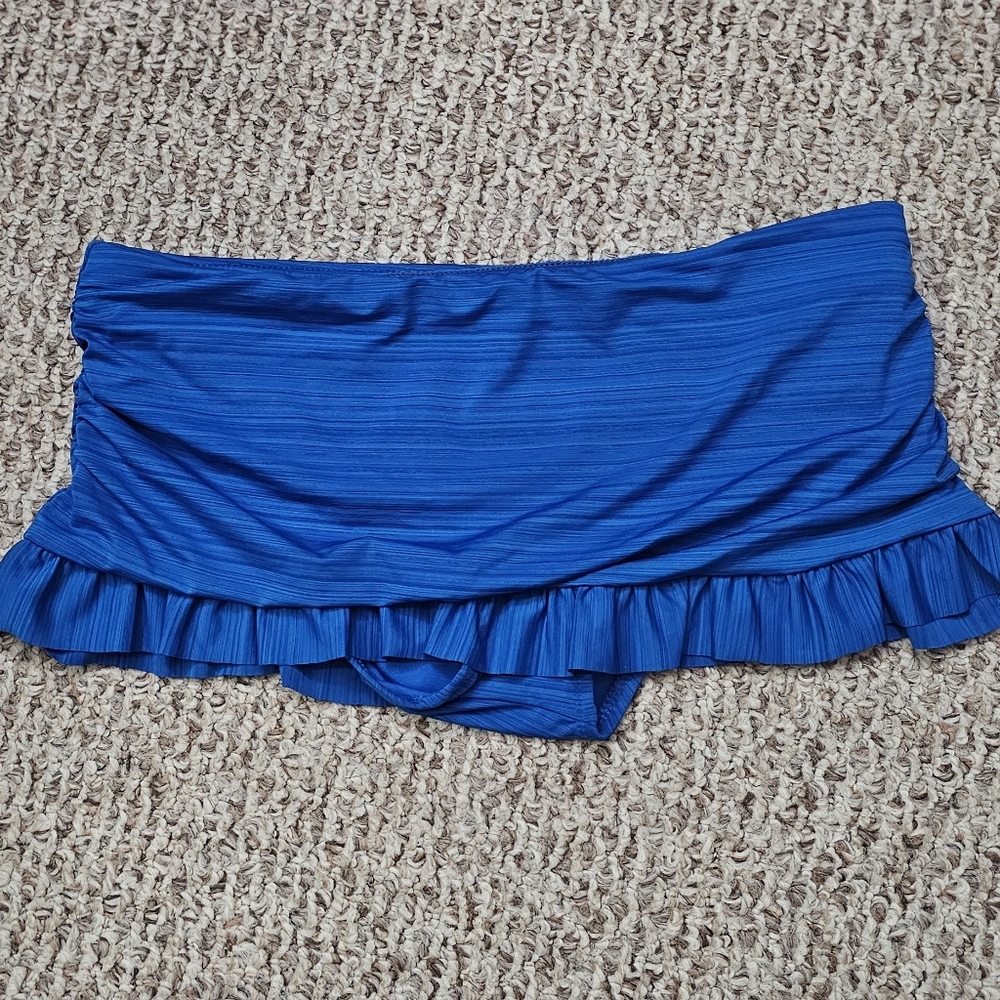 Mossimo Blue Ruffled Swim Skirt